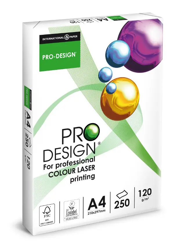 Папір для друку PRO-DESIGN A4, 120 г/м², 250 арк., білий